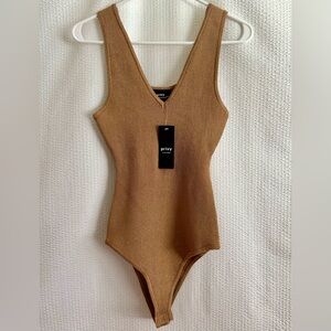 Privy Women’s Brown Sleeveless Bodysuit Size: Large NWT